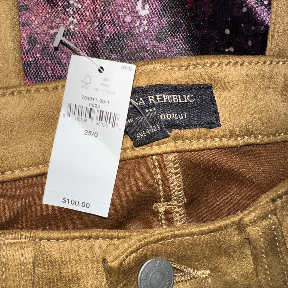 Banana Republic VEGAN SUEDE low rise bootcut jeans Fall 2023 New‎ with tag 25/0 - Picture 11 of 13